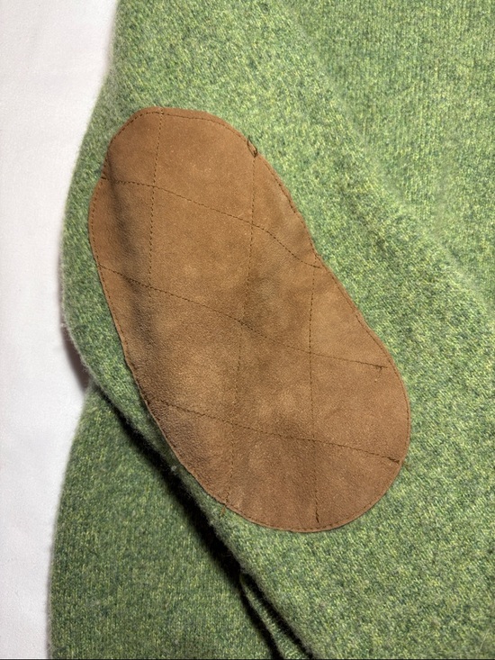 Vineyard Vines 100% Wool Elbow Patch Quarter Zip Pullover Lucky Clover Green, M - Picture 6 of 11